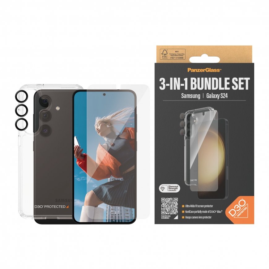 PanzerGlass ® 3-in-1 Protection Pack Samsung Galaxy S24 | Ultra-Wide Fit w. EasyAligner – 2