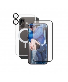 PanzerGlass CARE by ® Feature 3-in-1 Ceramic Bundle iPhone 16 Plus mobiliojo telefono dėklas Permatomas
