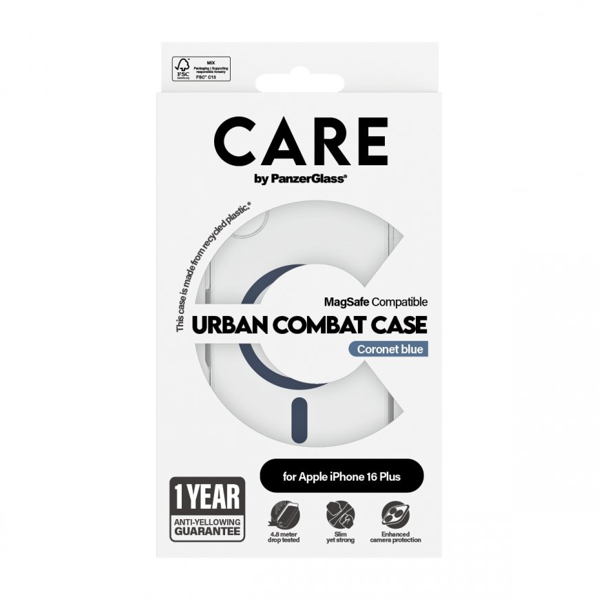 PanzerGlass CARE by ® Flagship Case Transparent Urban Combat w. Blue MagSafe iPhone 16 Plus mobile p – 3