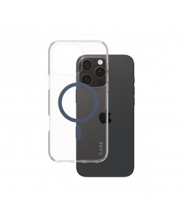 PanzerGlass CARE by ® Flagship Case Transparent Urban Combat w. Blue MagSafe iPhone 16 Pro Max mobile phone case