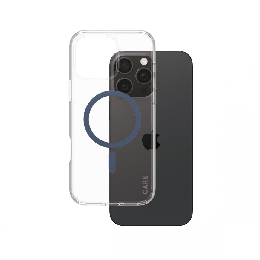 PanzerGlass CARE by ® Flagship Case Transparent Urban Combat w. Blue MagSafe iPhone 16 Pro Max mobil