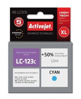 Activejet AB-123CN струйный картридж 1 шт Совместимый Высокая (XL) Голубой
