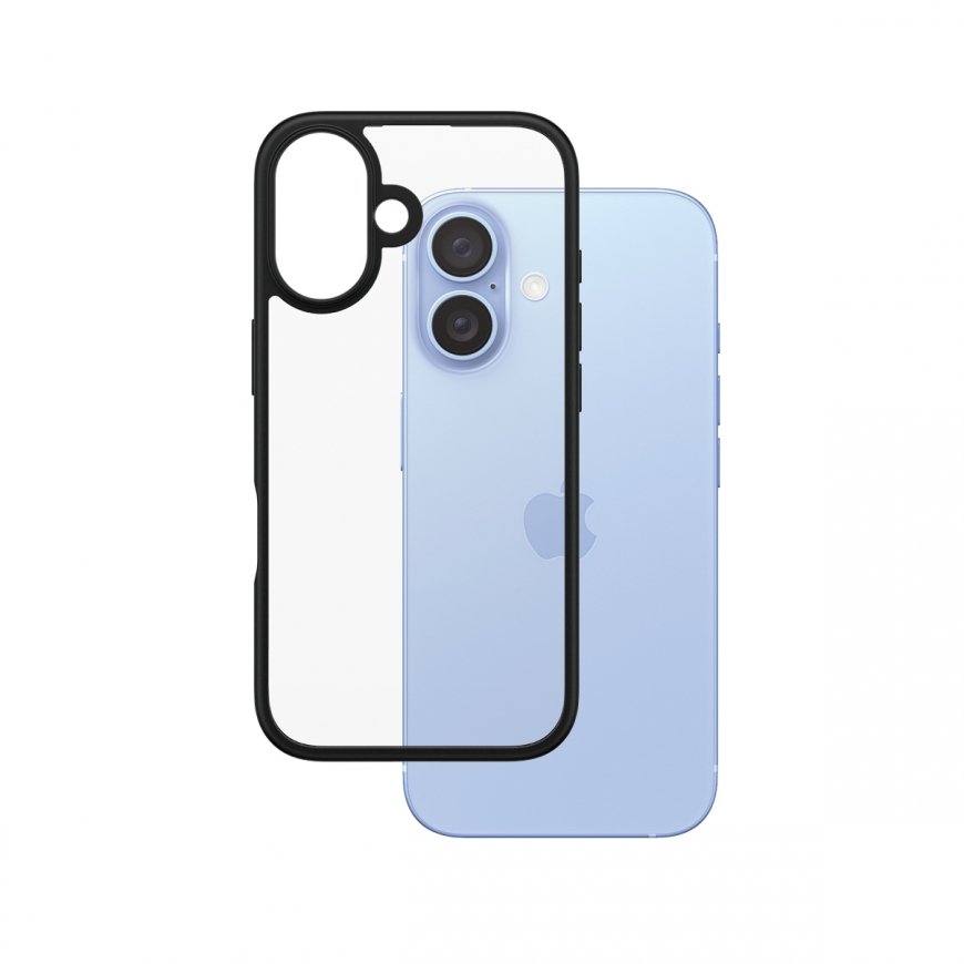 PanzerGlass ® HardCase Transparent w. Black Frame iPhone 16 mobilo telefonu apvalks Aploksne Caurspī