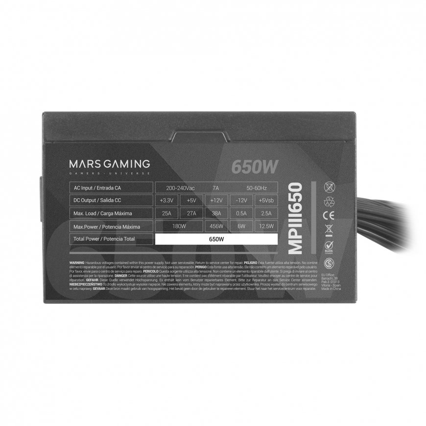 Mars Gaming MPIII650 блок питания 650 W 20+4 pin ATX ATX Черный – 3