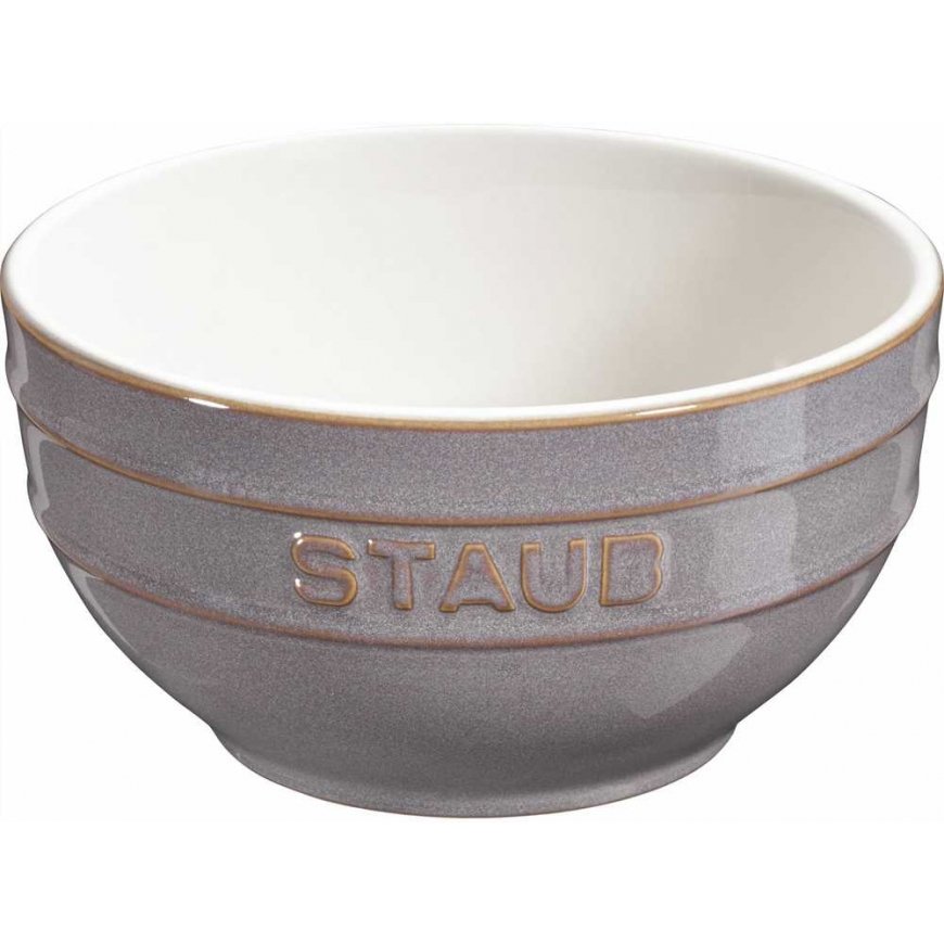 STAUB serviravimo dubuo, apvalus, 14 cm, antikvarinė pilka