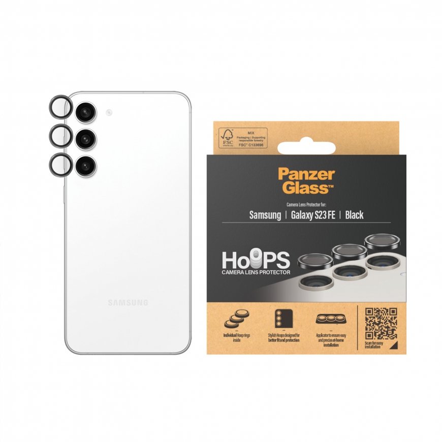 PanzerGlass ® Hoops® Black Camera Lens Protector Samsung Galaxy S23 FE Kirkas näytönsuoja 1 kpl – 2