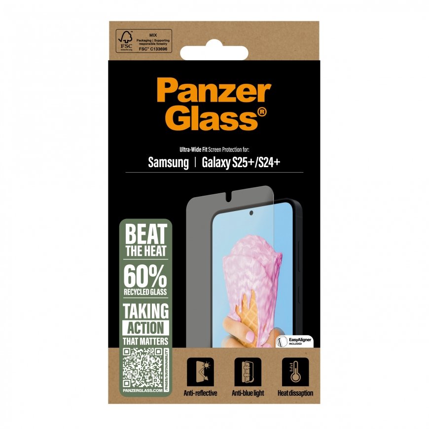 PanzerGlass ® All-in-One Screen Protector Samsung Galaxy S25+ | S24+ | Ultra Wide Fit – 3
