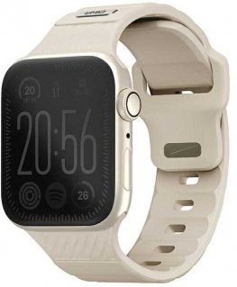 UNIQ dirželis Stride Apple Watch Series1/2/3/4/5/6/7/8/9/SE/SE2 38/40/41mm FKM gumijas siksna khaki/gaišs
