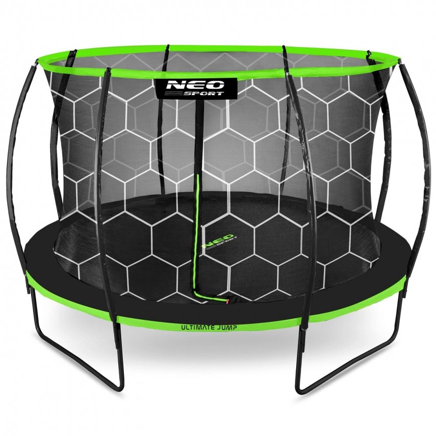 Profiled garden trampoline 12 feet / 374 cm with internal Neo-Sport net – 2