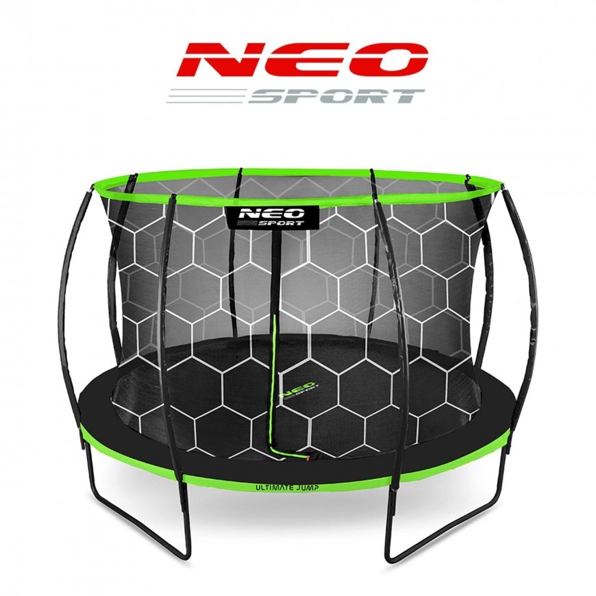 Profiled garden trampoline 12 feet / 374 cm with internal Neo-Sport net – 4