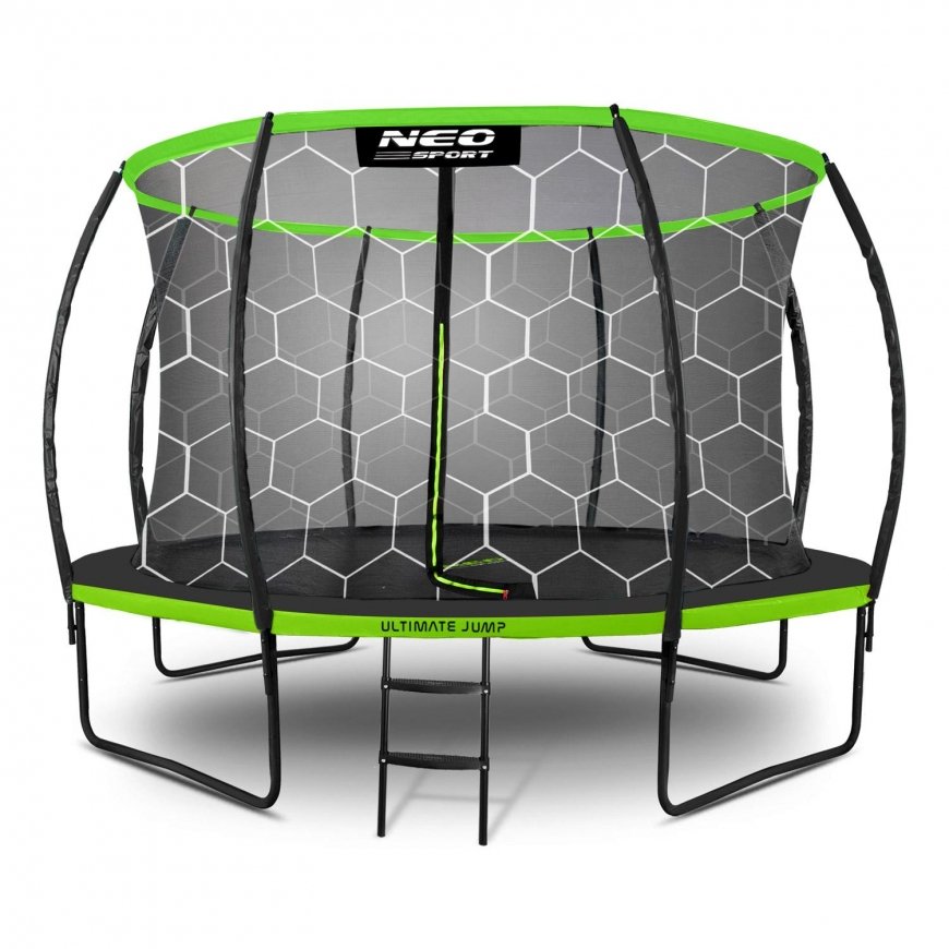 Profiled garden trampoline 12 feet / 374 cm with internal Neo-Sport net – 5