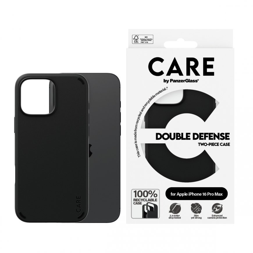 PanzerGlass CARE by ® Feature Case Double Defense Black iPhone 16 Pro Max mobilo telefonu apvalks Ap – 2