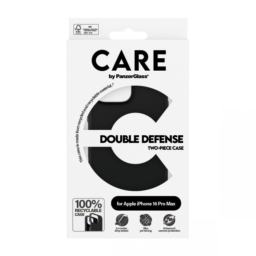 PanzerGlass CARE by ® Feature Case Double Defense Black iPhone 16 Pro Max – 3
