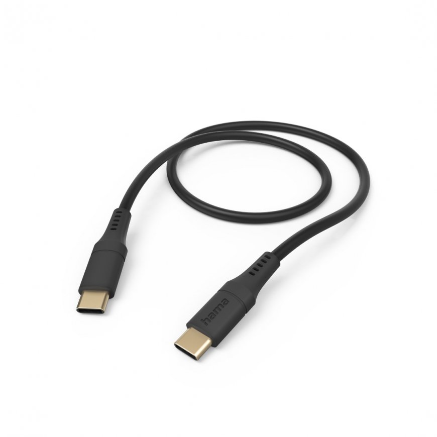 Hama Flexible USB kabelis USB 2.0 1,5 m USB C Melns
