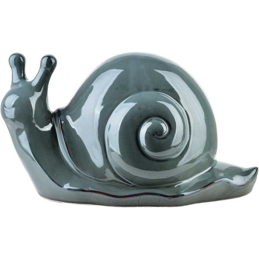Mondex MAVE Blue Ceramic Snail Figurine 34.5x18x19.5 cm