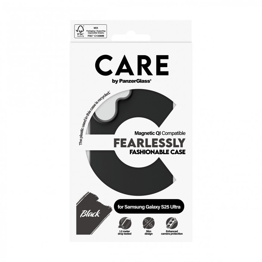 PanzerGlass CARE by ® Fashionable Case Black w. Qi Compatible Samsung Galaxy S25 Ultra mobiiltelefon – 3