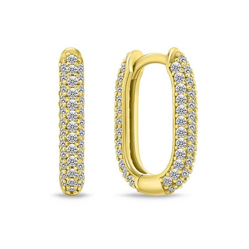Brilio Silver Brilio Silver Plated Waterproof Earrings with Zirconia EA856Y