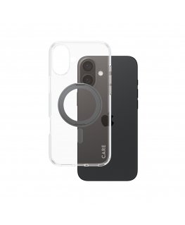 PanzerGlass CARE by ® Feature Case Transparent w. Black Kickstand & MagSafe iPhone 16 Plus mobile phone case