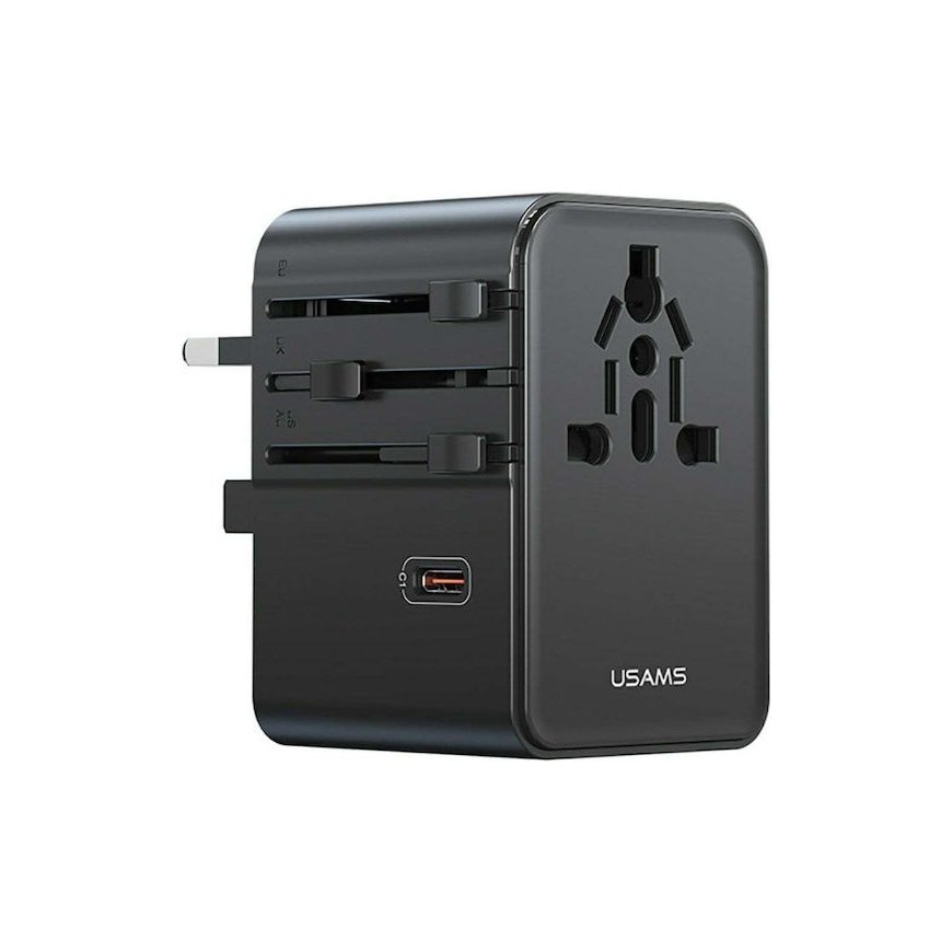 Ceļojumu lādētāja adapteris USAMS CC310 3xUSB-C 70W 4in1 ASV|AU|ES|UK – 2