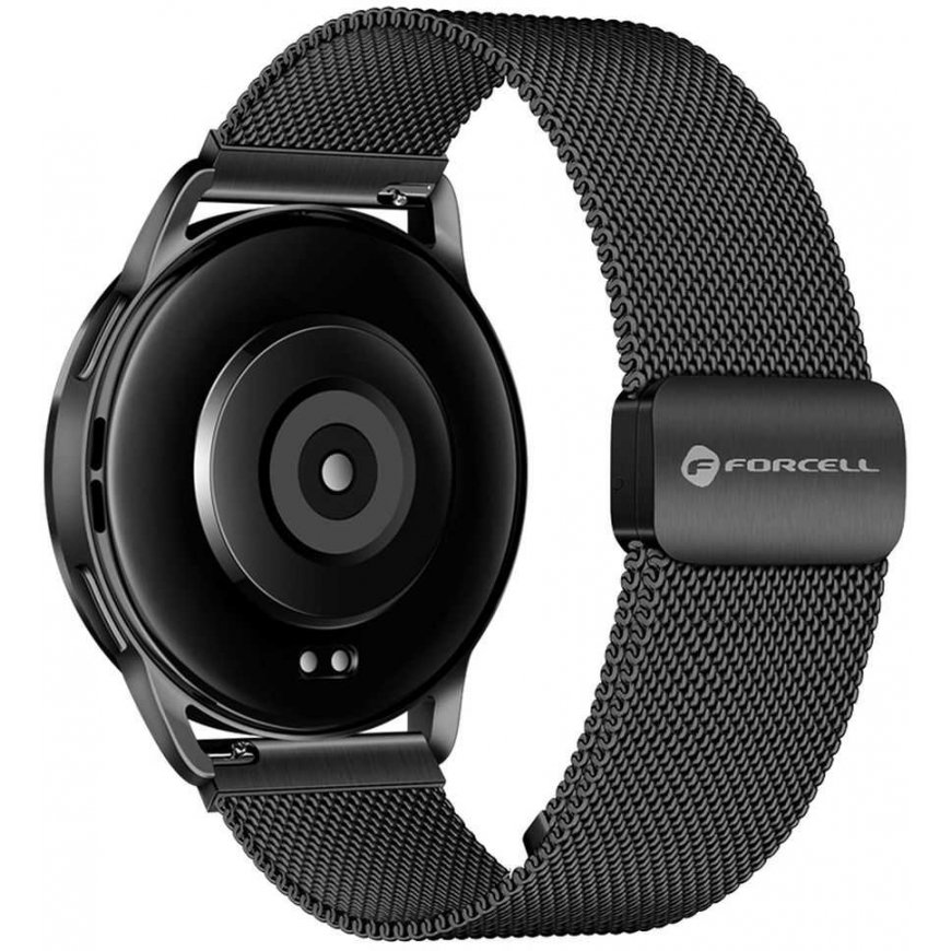 Forcell siksna, kas paredzēta „Samsung Galaxy Watch C3576 F-Design FS11“, magnētiska, tērauda, 22 mm, melna