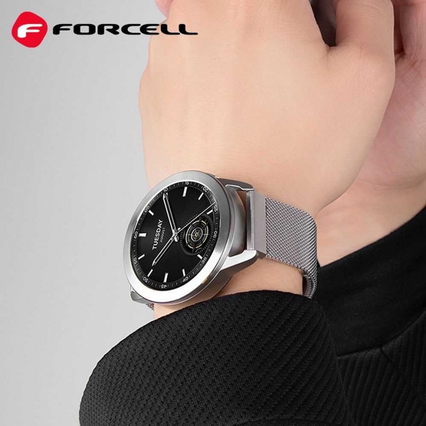 Forcell siksna, kas paredzēta „Samsung Galaxy Watch C3576 F-Design FS11“, magnētiska, tērauda, 22 mm, melna – 4