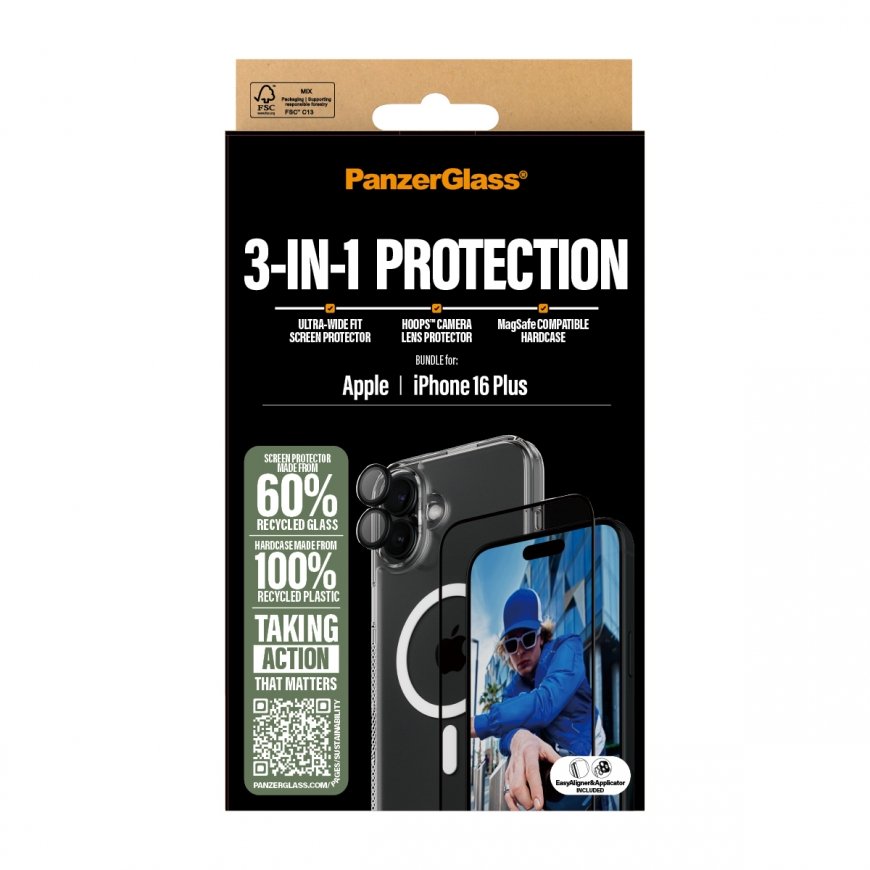 PanzerGlass ® 3-in-1 Protection Bundle iPhone 16 Plus – 3