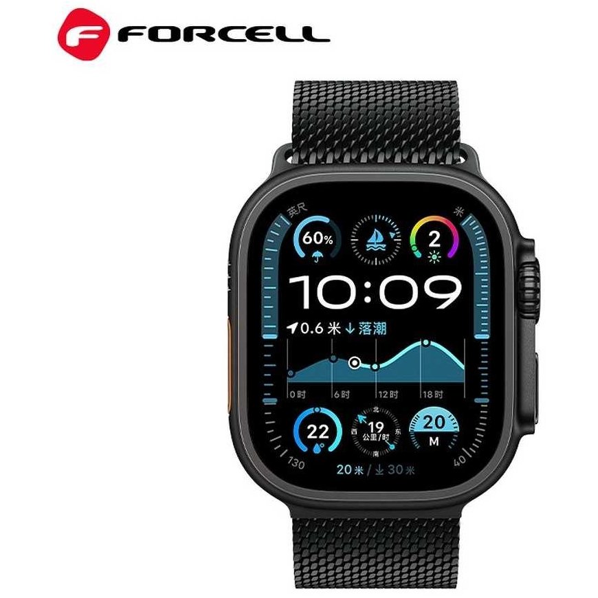 „Apple Watch“ siksna Forcell F-Design FA11 ar tērauda sprādzi 38/40/41 mm melna – 2
