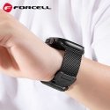 „Apple Watch“ -ranneke Forcell F-Design FA11 teräksinen solki 38/40/41 mm musta