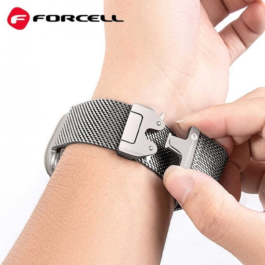 „Apple Watch“ -ranneke Forcell F-Design FA11 teräksinen solki 38/40/41 mm musta – 5