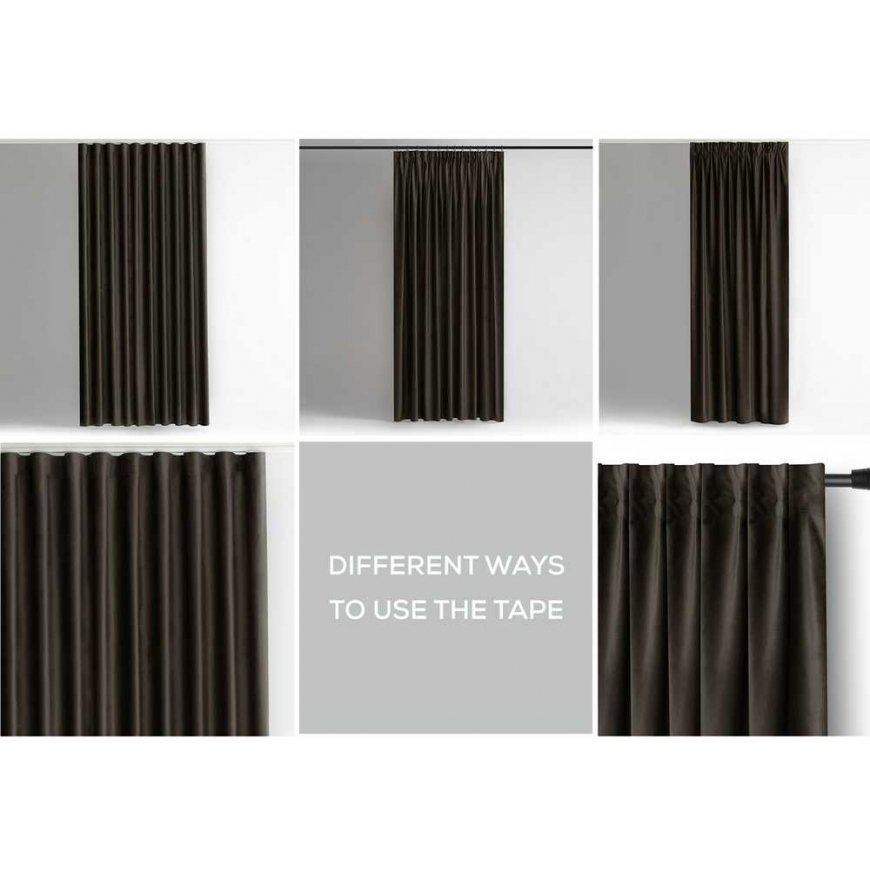 Verhot VELVET väri ruskea tyyliltään klassinen nauha materiaalityyppi - tekstiili sametti 140x245 AmeliaHome – 2