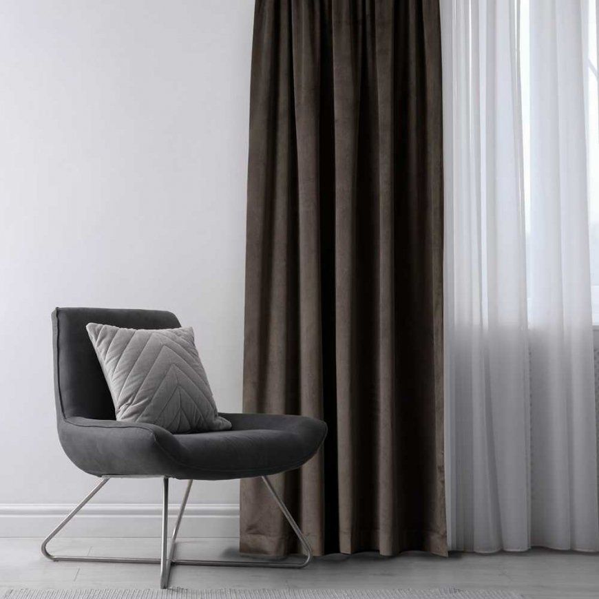 Kardinad VELVET pruun värv klassikaline stiil kangas tüüp - tekstiil samet 140x245 AmeliaHome – 5
