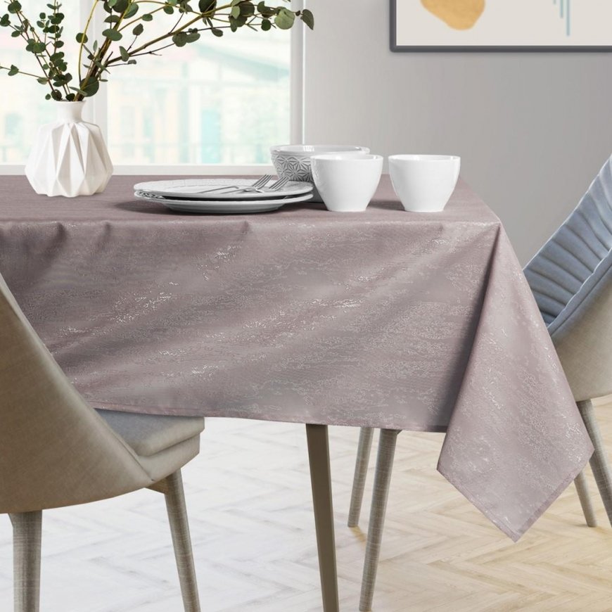 Tablecloth VESTA color powder pink pressed modern theme 140x220 ameliahome – 5