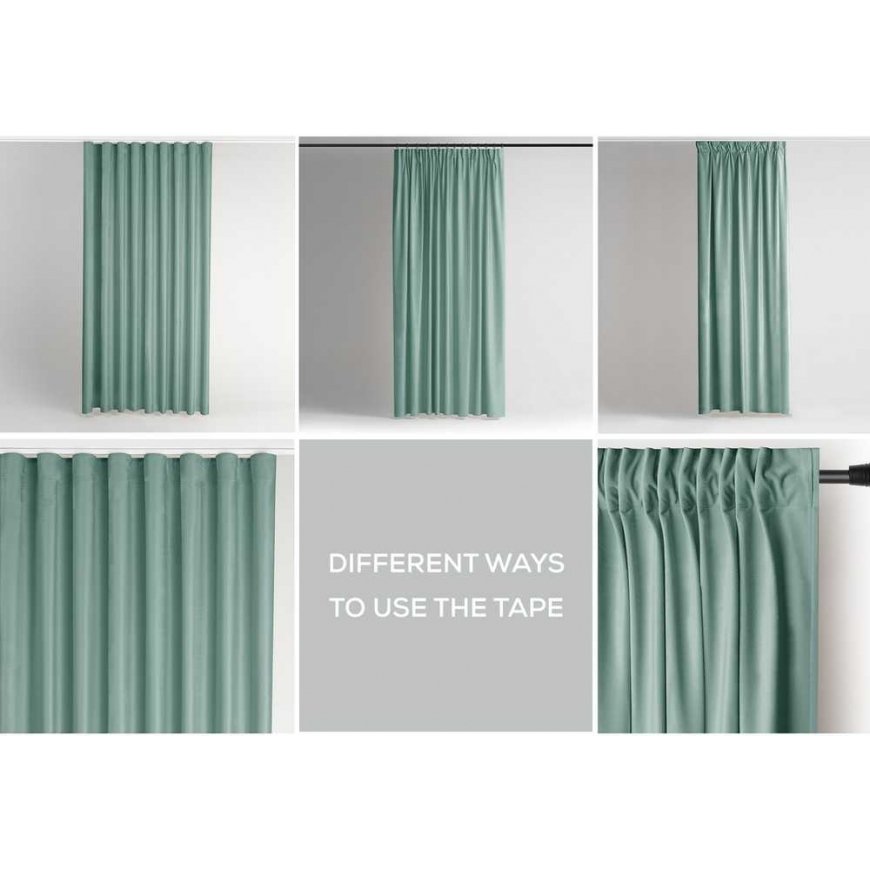 Aizkaru VELVET krāsā piparmētru stila klasiskās lentes materiāla veids - tekstils aksoms 140x270 AmeliaHome – 5