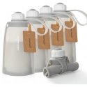 MOMCOZY DAUGKARTINIAI SILICONE MILK STORAGE BAGS, 5 PCS, GRAY