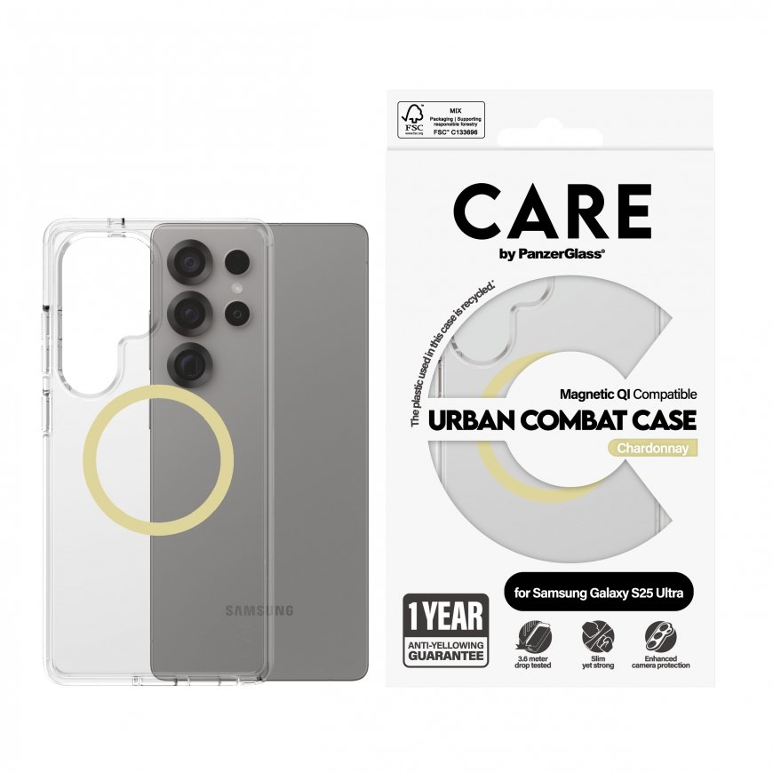 PanzerGlass CARE by ® Flagship Case Transparent Urban Combat w. Chardonnay Qi Compatible Samsung Gal – 2