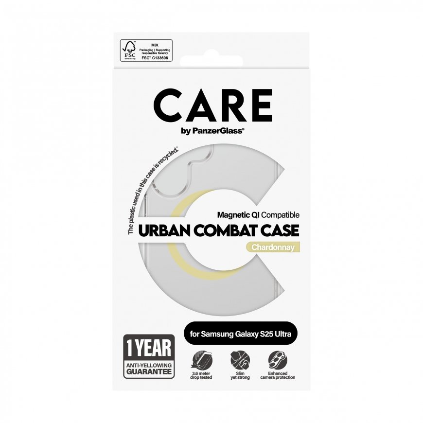 PanzerGlass CARE by ® Flagship Case Transparent Urban Combat w. Chardonnay Qi Compatible Samsung Gal – 3