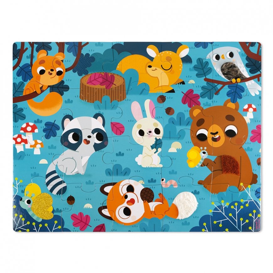 JANOD Tactile Puzzle Forest Animals 20