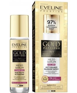 Eveline Cosmetics Zelta peptīdu mezoserums, kas aktivizē ādas jaunību, 30 ml