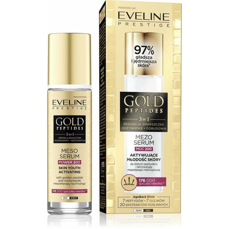 Eveline Cosmetics Gold Peptide Mesoserum, activating skin youth, 30 ml – 2