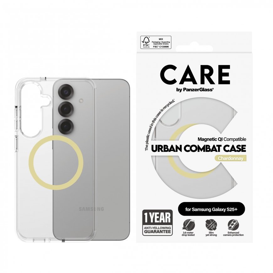 PanzerGlass CARE by ® Flagship Case Transparent Urban Combat w. Chardonnay Qi Compatible Samsung Gal – 2