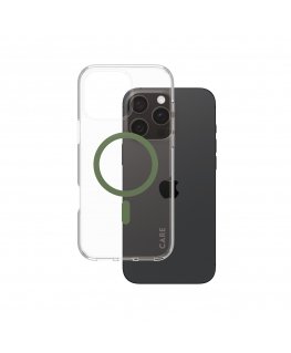 PanzerGlass CARE by ® Flagship Case Transparent Urban Combat w. Green MagSafe iPhone 16 Pro Max mobile phone case