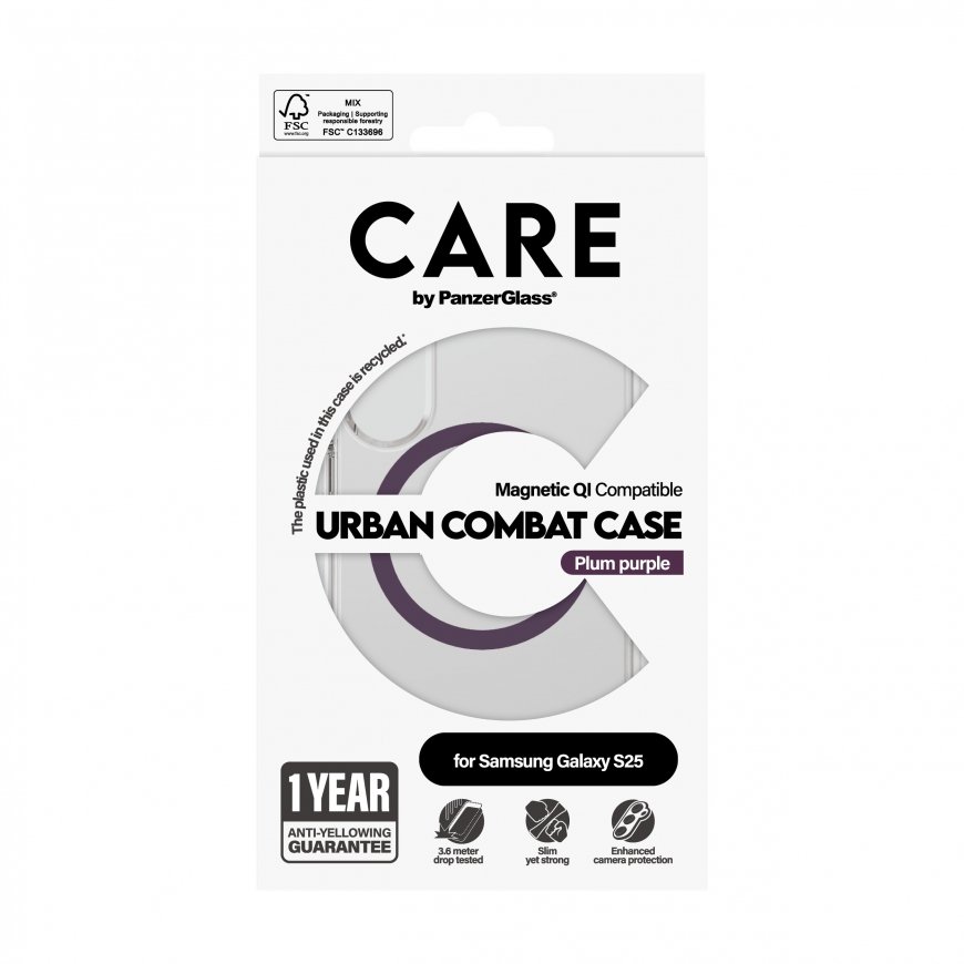 PanzerGlass CARE by ® Flagship Case Transparent Urban Combat w. Plum Purple Qi Compatible Samsung Ga – 3