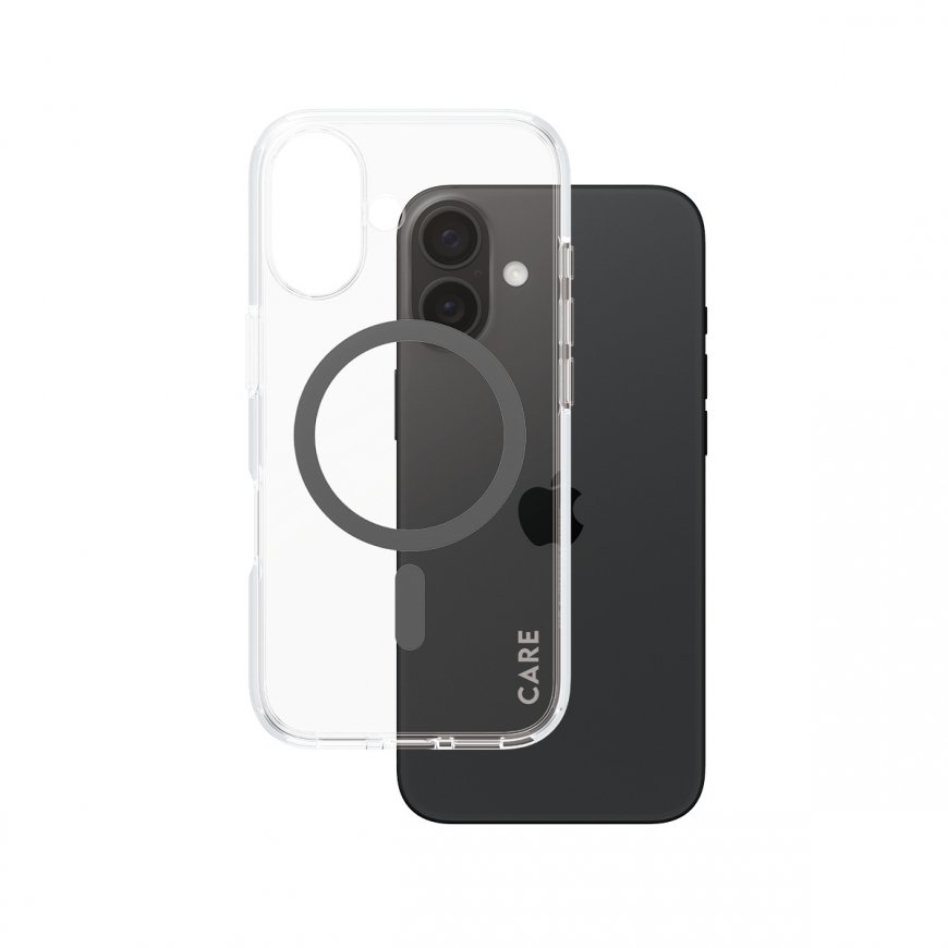 PanzerGlass CARE by ® Flagship Case Transparent Urban Combat w. Black MagSafe iPhone 16 mobile phone