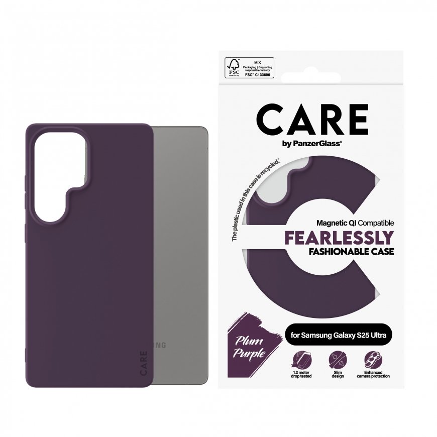 PanzerGlass CARE by ® Fashionable Case Plum Purple w. Qi Compatible Samsung Galaxy S25 Ultra – 2