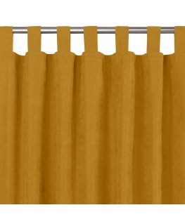 MILANA mustard colored curtain, classic, 10 cm, chenille stripes, 560x245, HOMEDE