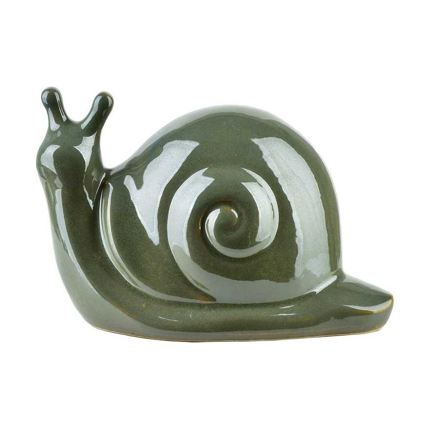 Mondex MAVE Green Ceramic Snail Figurine 19x11x11cm
