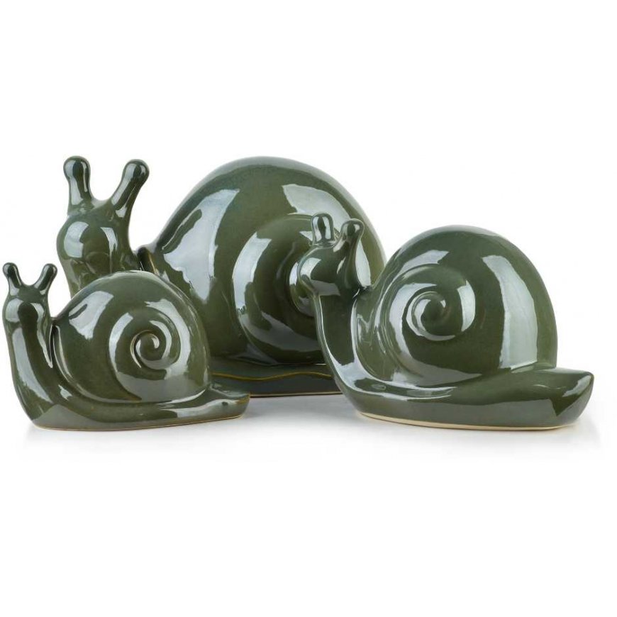 Mondex MAVE Žalias Keraminė sraigės figūrėlė 19x11x11cm – 3