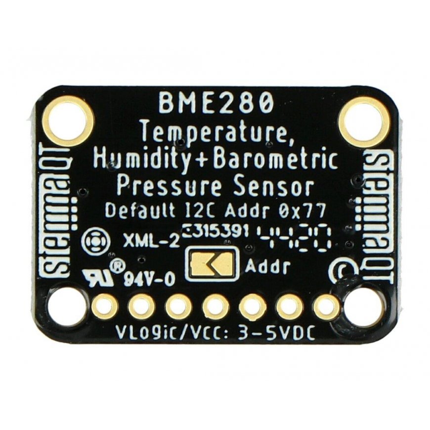 BME280, niiskuse, temperatuuri ja rõhu andur 110kPa I2C / SPI 3-5V, STEMMA QT / Qwiic, Adafruit 2652 – 3