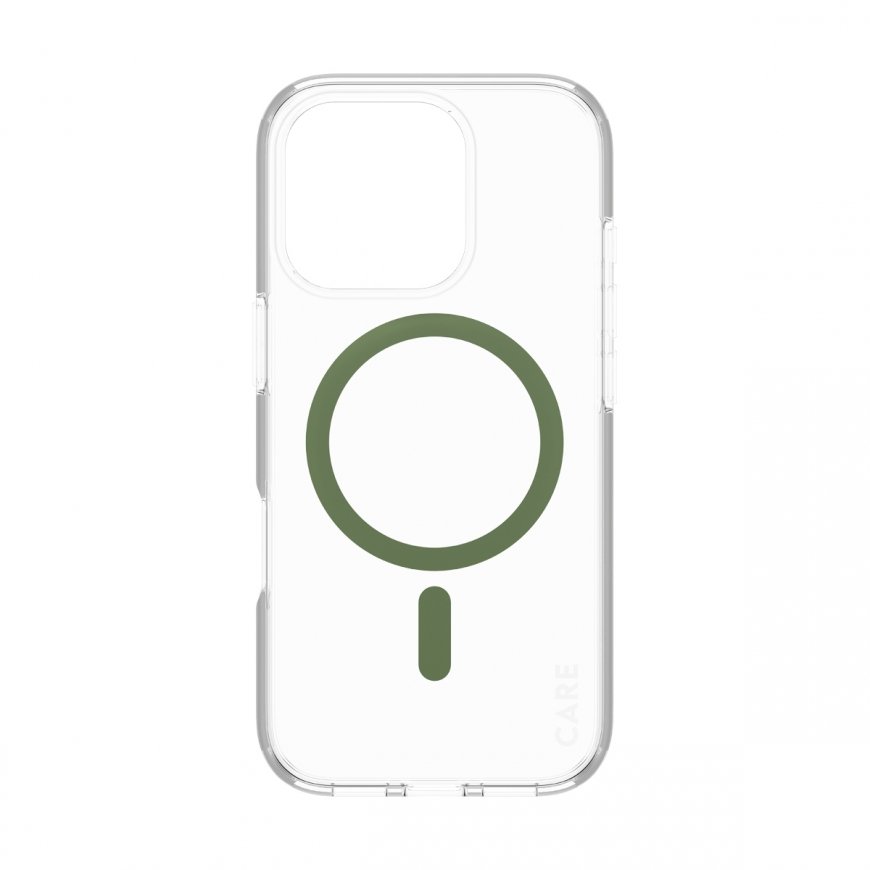PanzerGlass CARE by ® Flagship Case Transparent Urban Combat w. Green MagSafe iPhone 16 Pro – 4