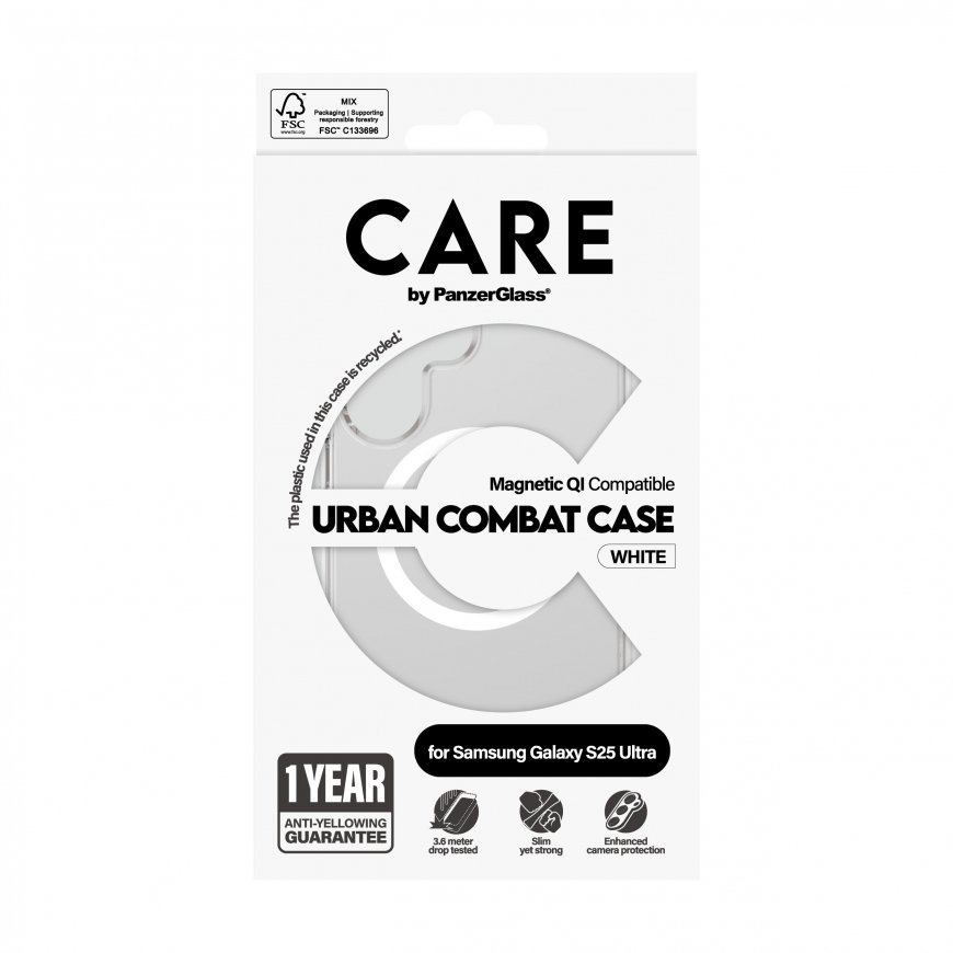 PanzerGlass CARE by ® Flagship Case Transparent Urban Combat w. White Qi Compatible Samsung Galaxy S – 3